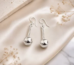 Aretes Tubo Entorchado y Bola