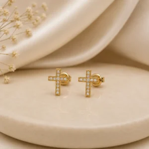 Topos Cruz con Circón Blanco